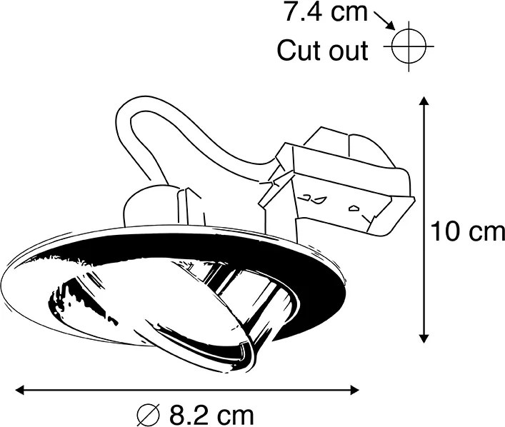 Spot încastrat inteligent negru, înclinabil, cu Wifi GU10 - Edu