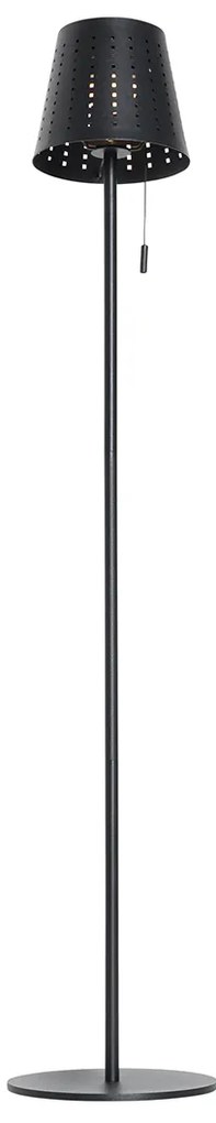 Lampă de podea pentru exterior neagră cu LED 3 trepte de reglare a luminozității pe solar - Ferre