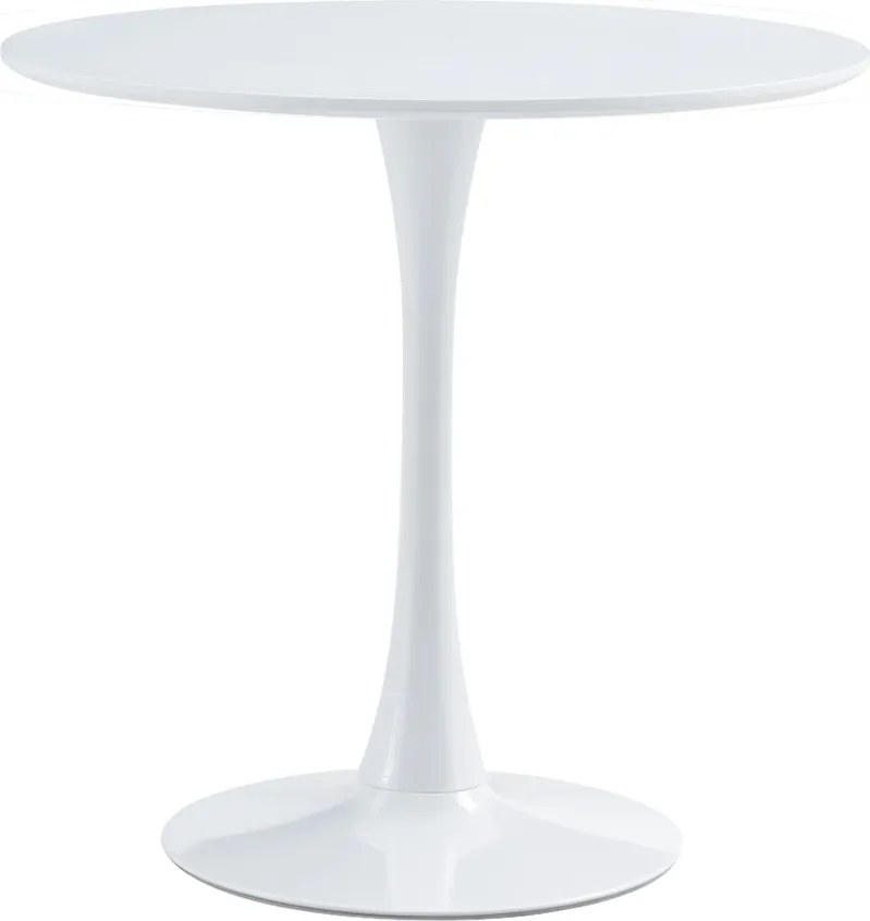 Masă dining, rundă, alb mat, diametru 80 cm, REVENTON NEW