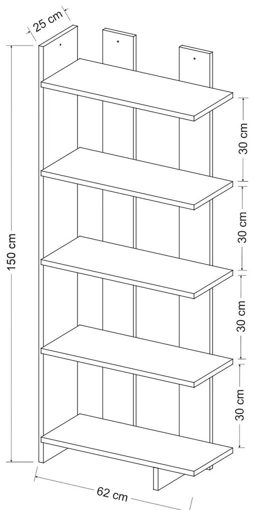 Raft Bulote (antracit + stejar čierny) . 1092861