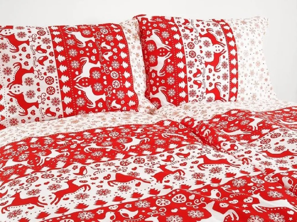 Lenjerie de pat din bumbac RED CHRISTMAS rosu Dimensiune lenjerie de pat: 70 x 90 cm | 140 x 200 cm