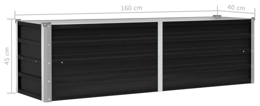 Strat inaltat de gradina antracit 160x40x45 cm otel galvanizat 1, Antracit, 160 x 40 x 45 cm