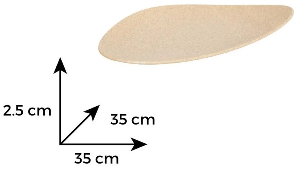 Farfurie intinsa ceramica 35 cm VILLARTE TETRIS TRF 35, asimetrica, crem