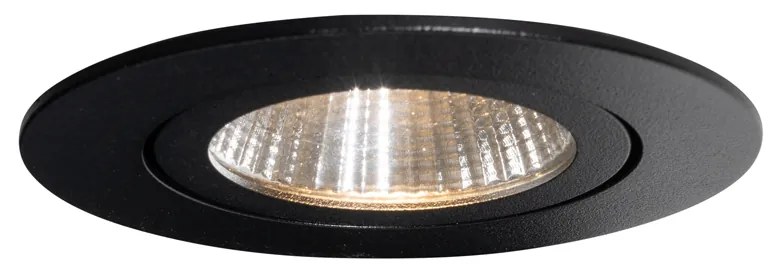 Set de 6 spoturi încastrate negre 6,8 cm, inclusiv LED 750 lm, cu dimmer IP65 - Gaius