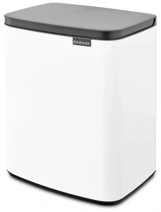 Cos de rufe Brabantia Bo Small 1006633, 12 L, Deschidere silentioasa si lina, Baza antiderapanta, Alb