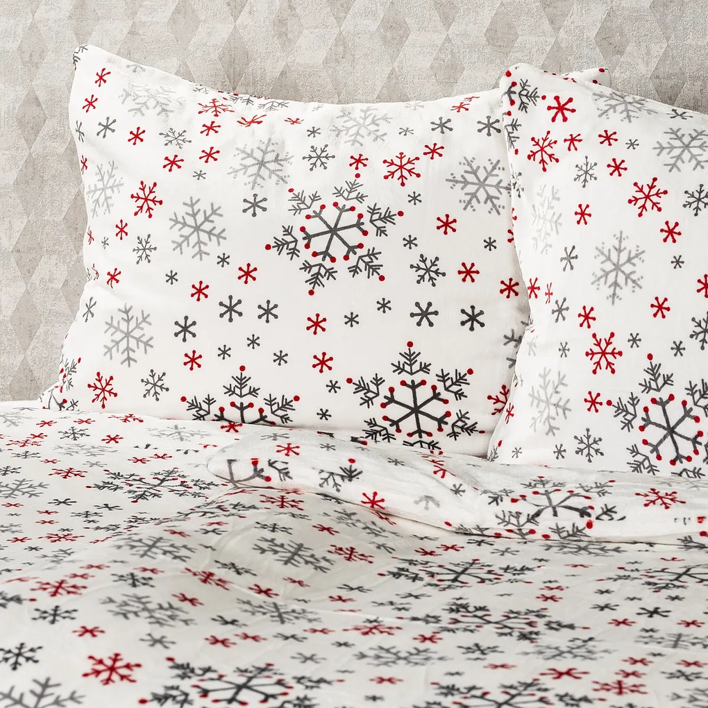 Lenjerie de pat din microflanel 4Home Snowflakes,140 x 220 cm, 70 x 90 cm, 140 x 220 cm, 70 x 90 cm