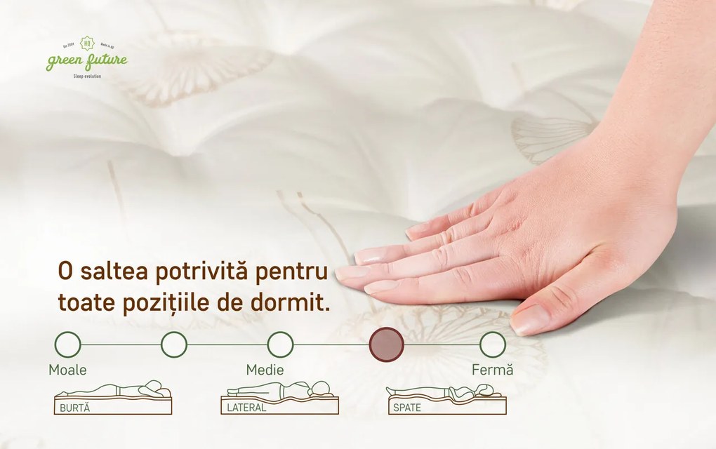 Saltea Feeling Luxury Brown 180x200 cm, H 30 cm, Multipocket, Latex