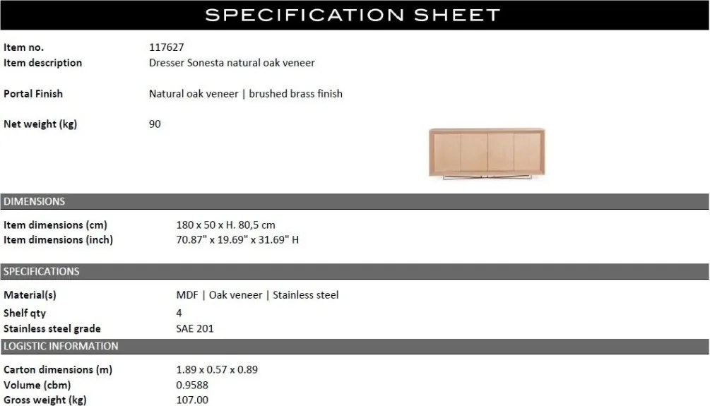 Comoda design LUX Sonesta natur