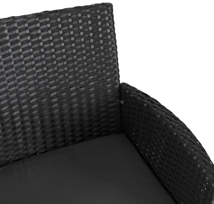 JAKS Mobilier din ratan negru Kent
