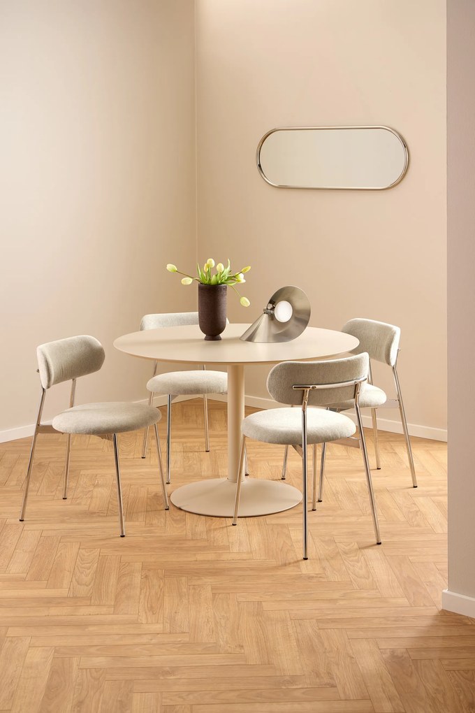 MAZZONI EXPORT KORFU Bej (Cașmir) - MASĂ ROTUNDĂ 110 cm PENTRU BUCĂTĂRIE DINING LIVING FURNIR