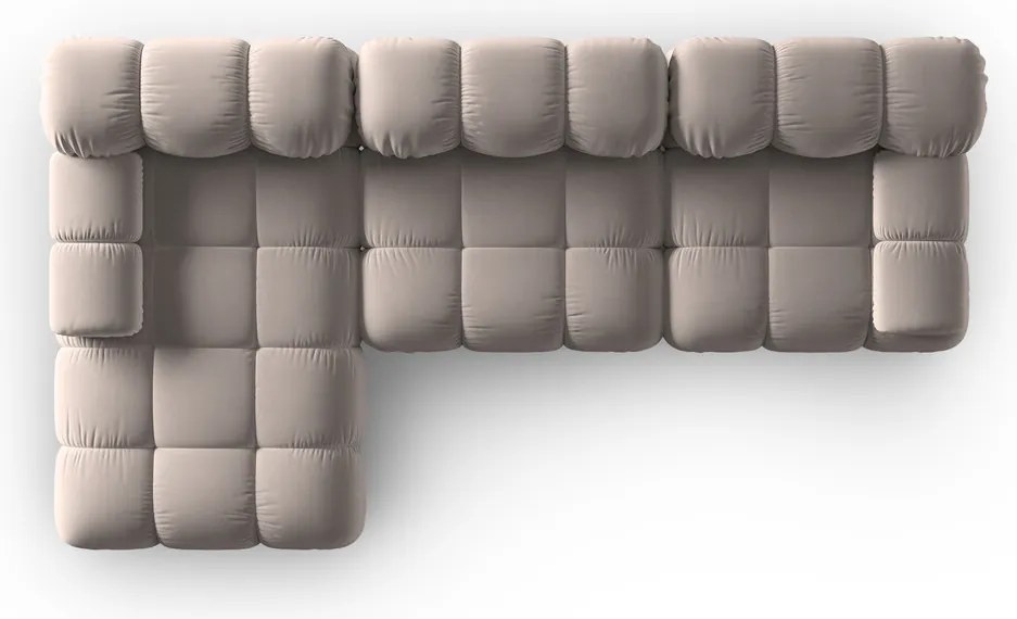 Coltar modular stanga 4 locuri, Bellis, Micadoni Home, BL, 282x155x70 cm, catifea, bej