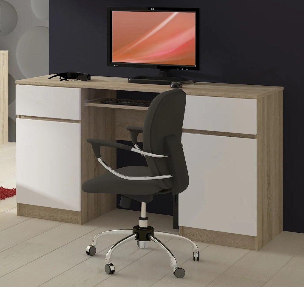 Masă PC Aranandose (stejar sonoma + alb). 1117051