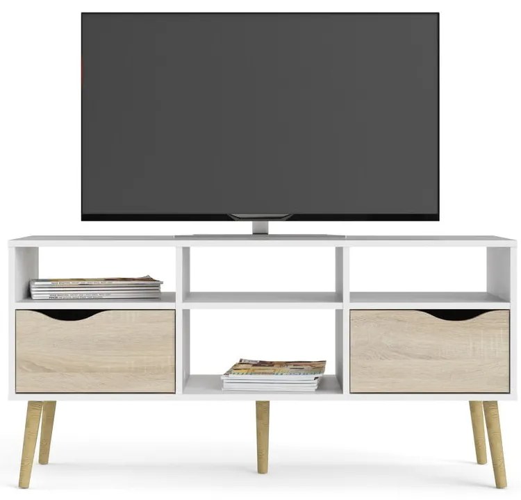 Comodă TV Tvilum Oslo, 117x57 cm, natural-alb