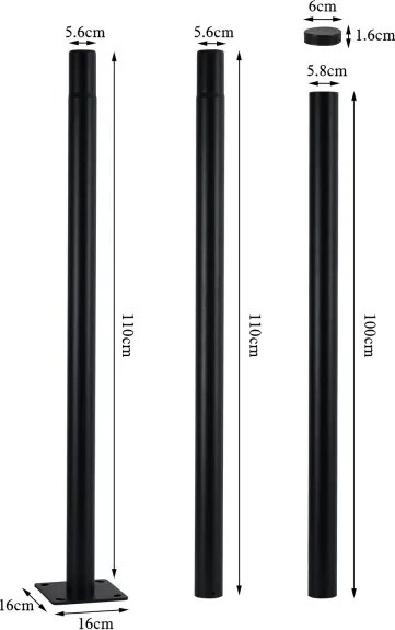 Brilagi - Bară metalică pentru stâlp iluminat exterior URBAN 3 m negru