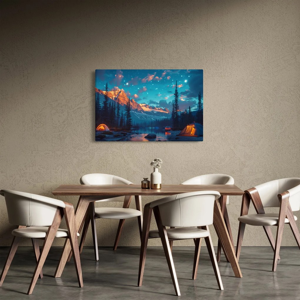 Tablou - Camping în munți (90x60 cm)