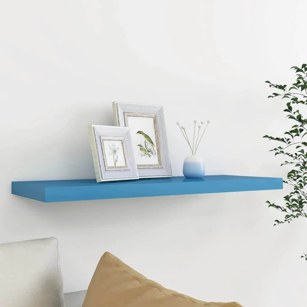 326621 vidaXL Raft de perete suspendat, albastru, 80x23,5x3,8 cm, MDF