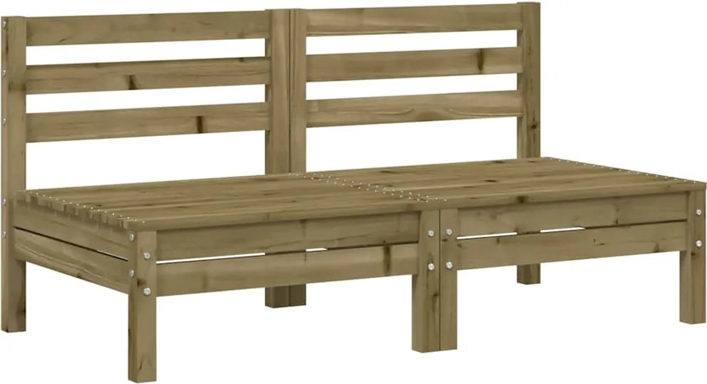 vidaXL Canapele de grădină fără cotiere, 2 buc., lemn de pin tratat