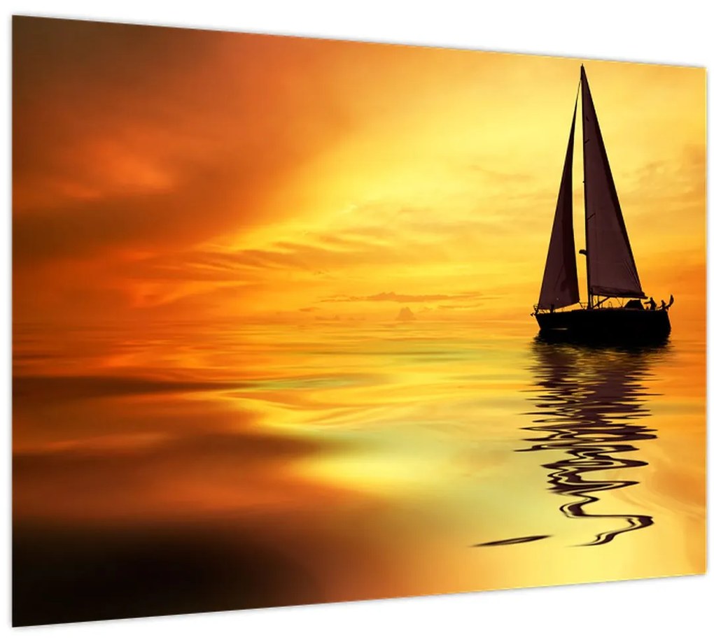 Tablou - Sailboat la apus de soare (70x50 cm)