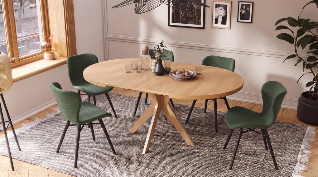 MAZZONI EXPORT ALTEA Verde (țesătură Rio 140) / picioare negre – SCAUN MODERN PENTRU LIVING / SUFRAGERIE / BUCĂTĂRIE / BIROU