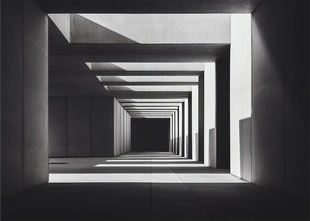 Tablou pe sticlă - Tunel Pătrat (70x50 cm)