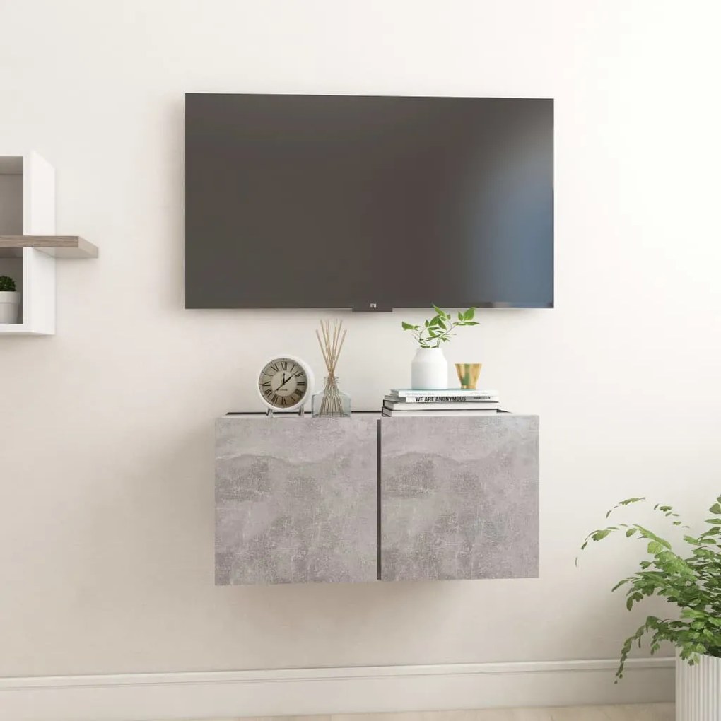 vidaXL Dulap TV suspendat, gri beton, 60x30x30 cm