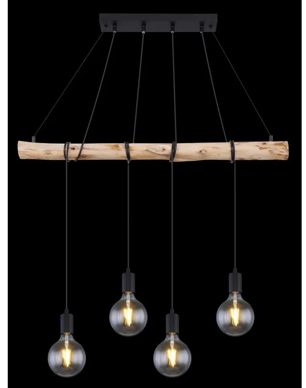 Lustra suspendata lemn cu 4 pendule stil minimalist AUSTON