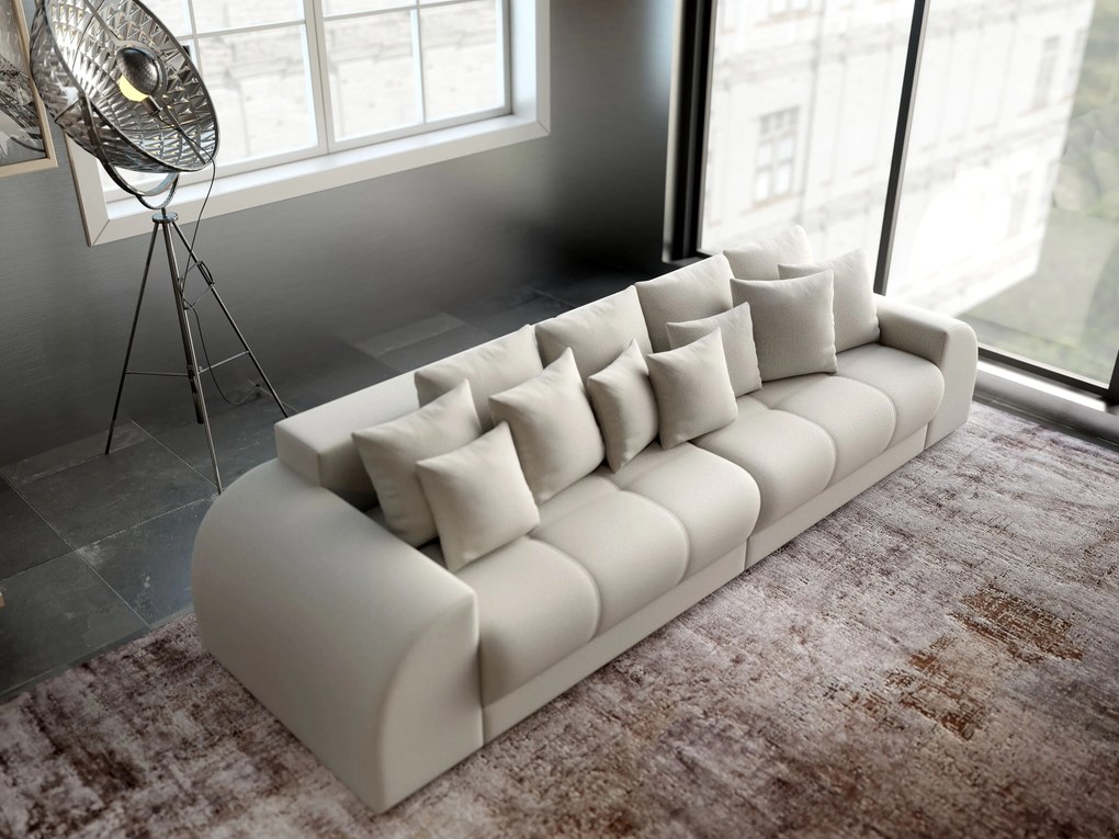 Canapea extensibilă dumonde cu 2 lăzi de depozitare si sezut confortabil din spuma high-density, Verona Enjoy Beige 310x100 cm