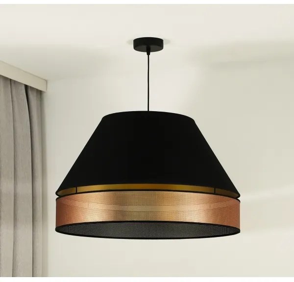 Lustră pe cablu COPPER Duolla SHINY 1xE27/15W/230V d. 60 cm negru/cupru