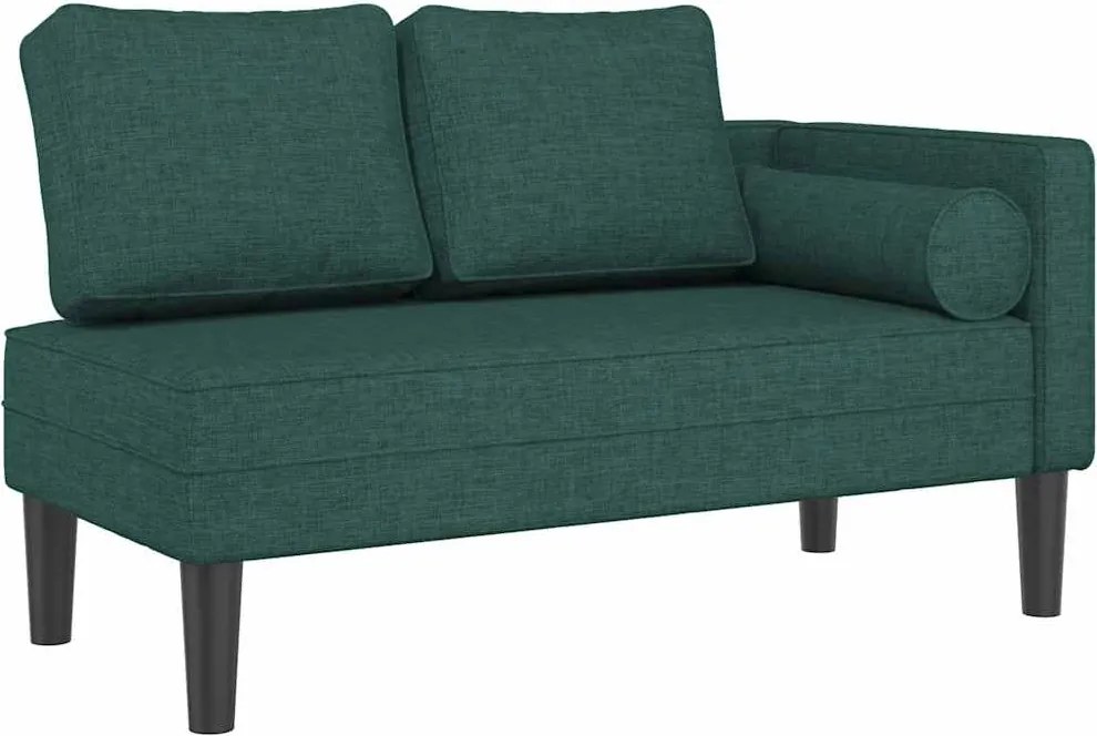 vidaXL Șezlong cu perne, verde închis, material textil