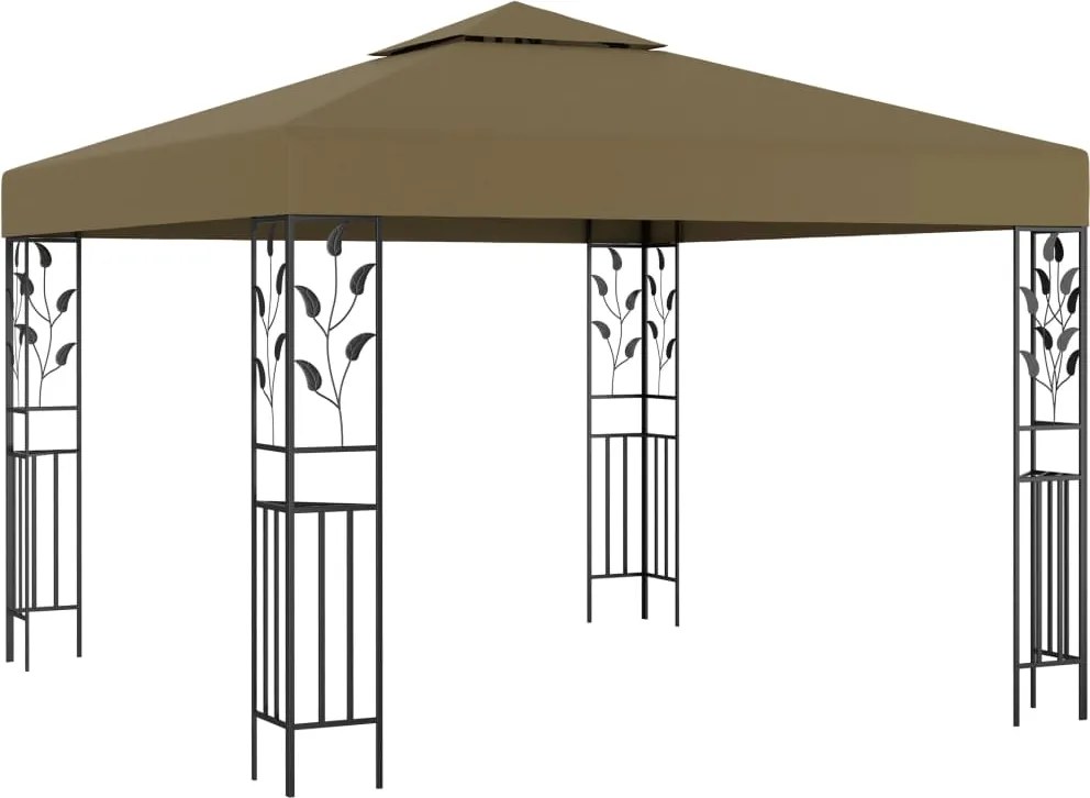 vidaXL Pavilion de grădină, gri taupe, 3 x 3 m, 180 g/m²