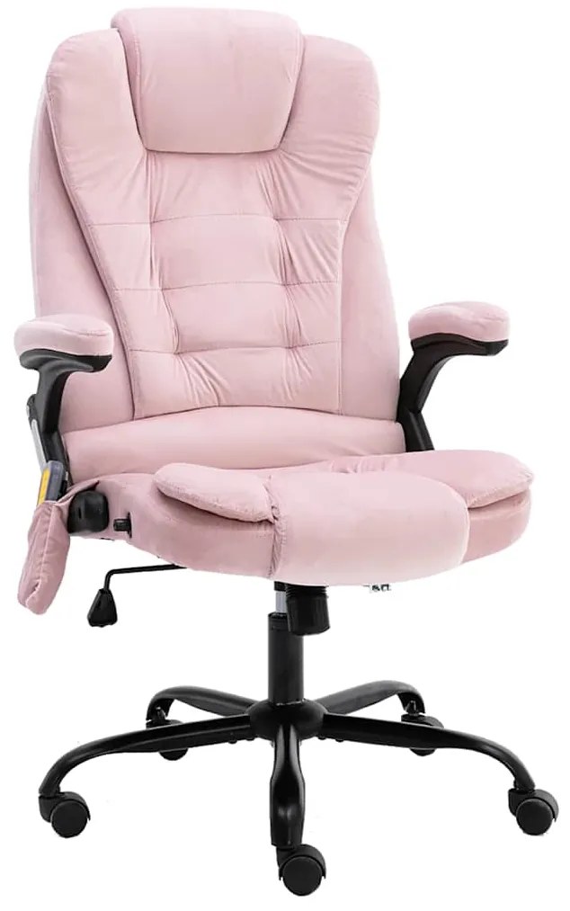vidaXL Scaun de masaj pentru birou, roz, catifea