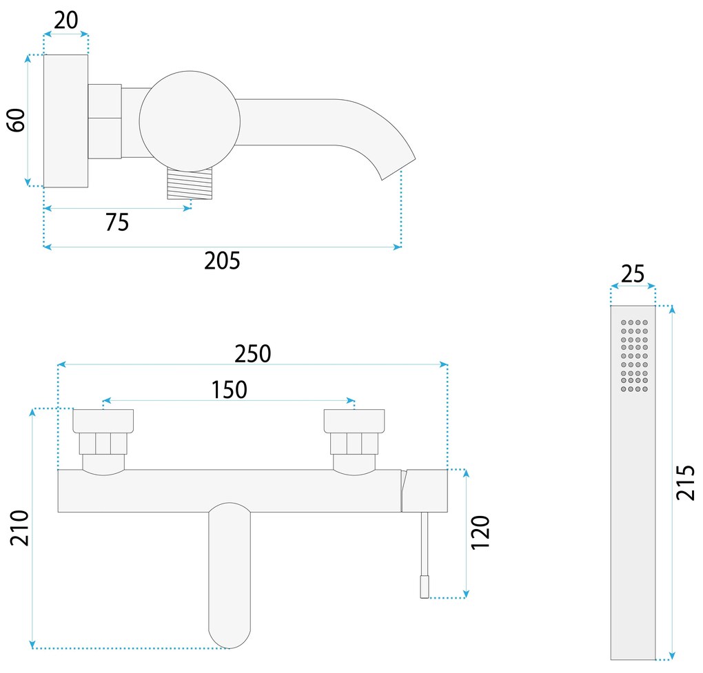 Baterie pentru cada Rea Lungo Diamond Chrome