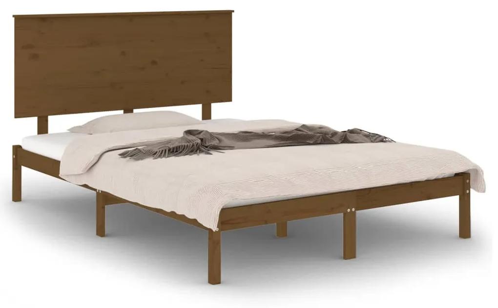 3104801 vidaXL Cadru de pat, maro miere, 120x200 cm, lemn masiv de pin