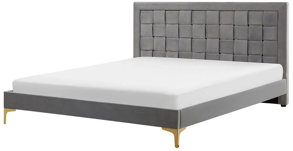 Pat matrimonial 180 cm LIMO (poliester) (gri) (cu somieră). 1022691