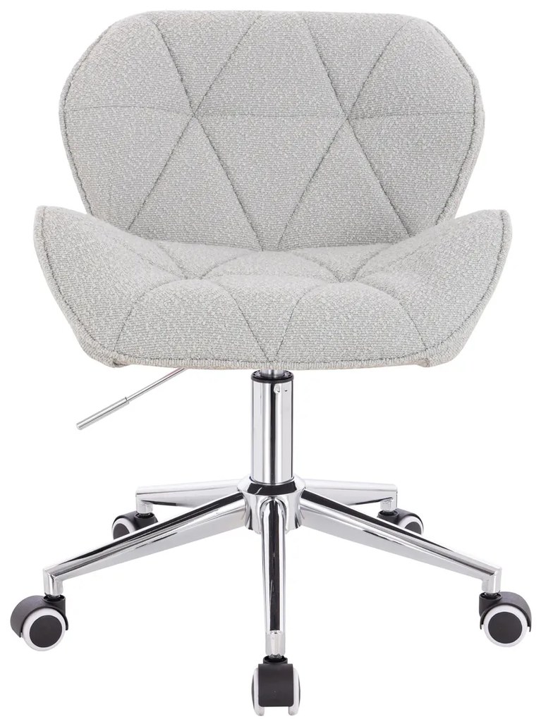 HR111K Scaun Gri Boucle cu Bază Cromata