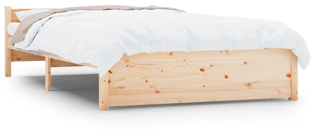 832911 vidaXL Cadru de pat mic dublu 4FT, 120x190 cm, lemn masiv