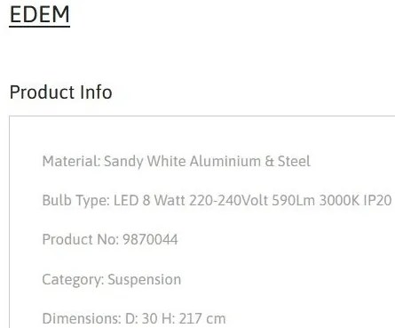 Pendul LED stil minimalist EDEM alb