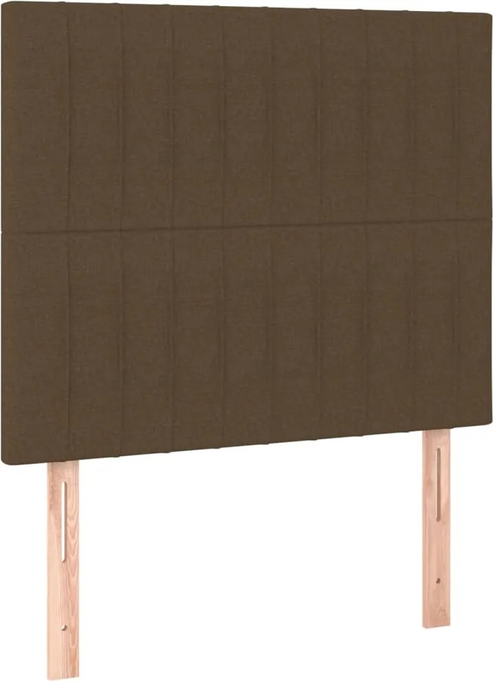 vidaXL Tăblie de pat maro închis 80x5x118/128 cm, material textil