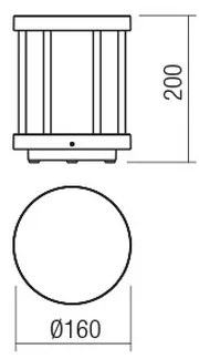 Redo 90577 - Lampă LED de exterior KALEN, 8 W, 230 V, 3000 K, 20 cm, IP65, antracit