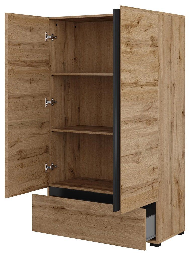 Dulap cu rafturi Crossroad S38 (stejar wotan + negru). 1118260
