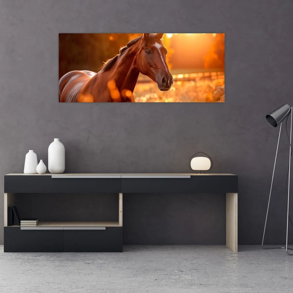 Tablou - Cal în apus de soare (120x50 cm)