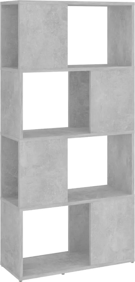 vidaXL Bibliotecă/Separator cameră, gri beton, 60x24x124,5 cm