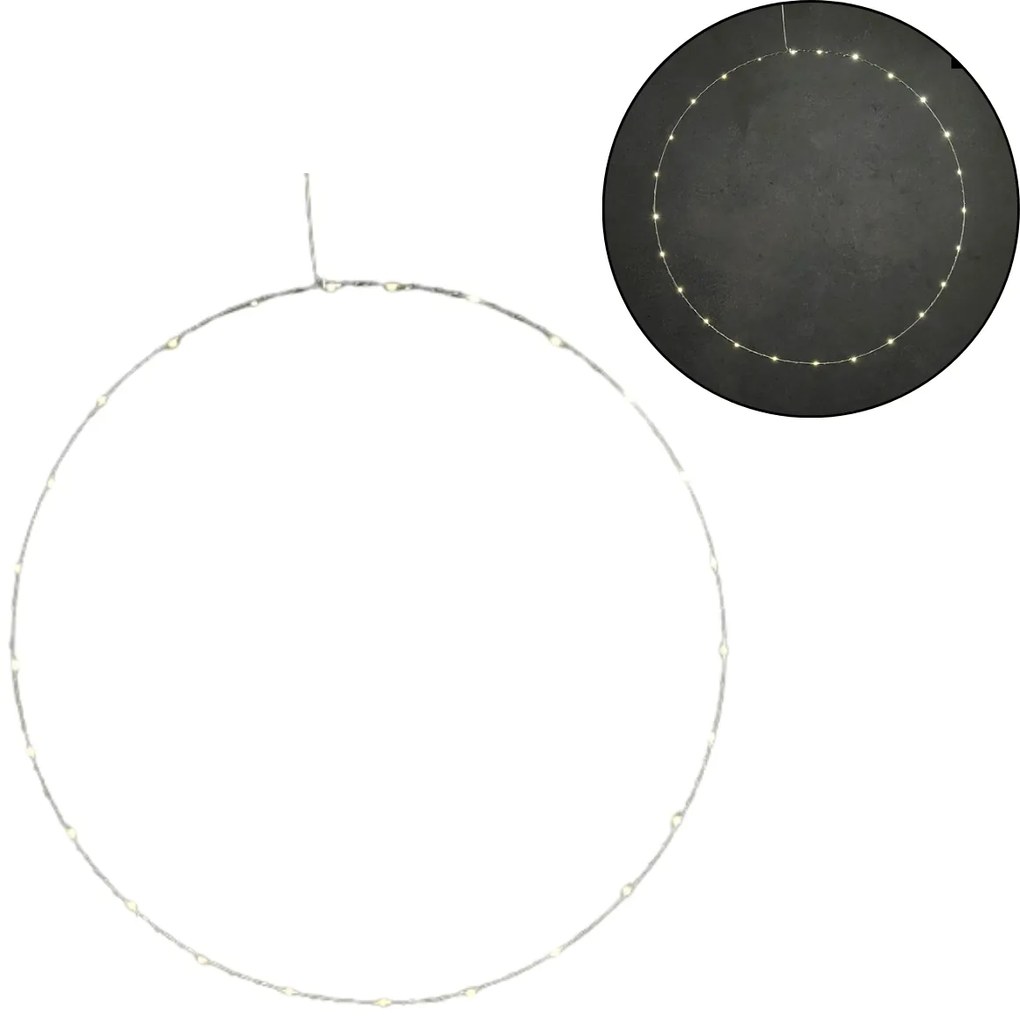 Decorațiune suspendată cu LED CIRCLE Ø 70 cm, argintiu