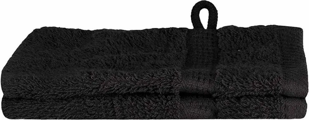 vidaXL Prosop pentru musafiri SOLUND 2 pcs Negru 15 x 21 cm 550 gsm