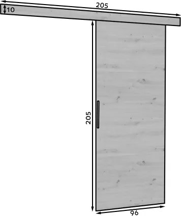Ușă glisantă montată pe perete DAAN – 96x205 cm – Cașmir