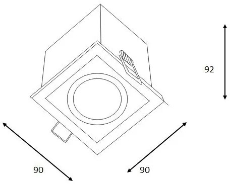 Corp de iluminat încastrat Lucide 28900/01/12 CHIMNEY 1xGU10/50W/230V