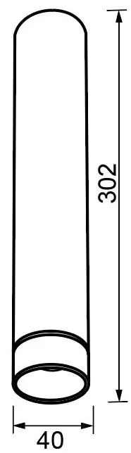 Spot aplicat tavan SPLIT negru L-30,2cm