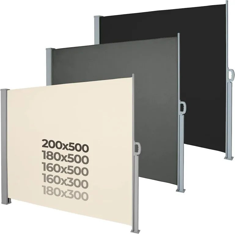 JAGO Paravan lateral retractabil, 180 x 500 cm, bej