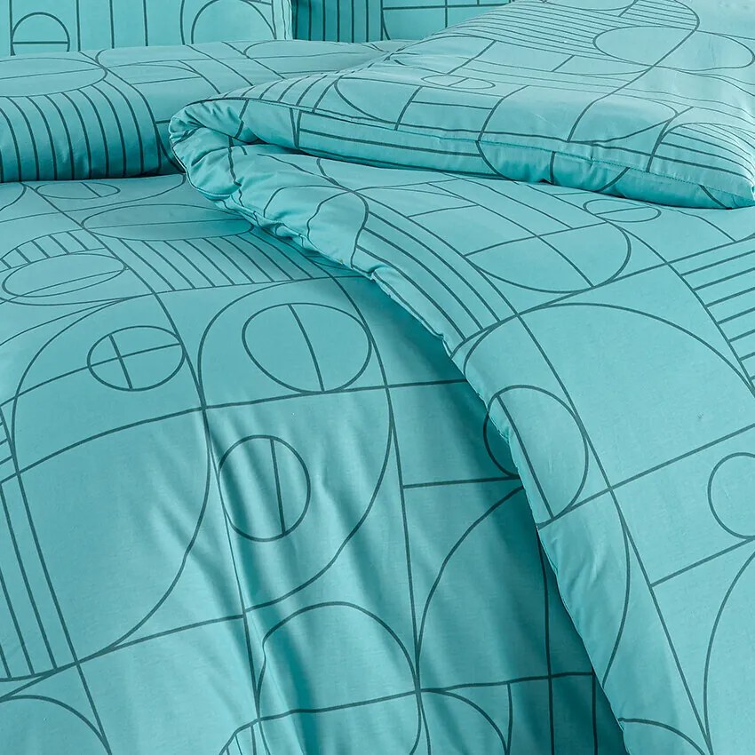 BedTex Lenjerie de pat din bumbac Geo Aquatic Awe, 140 x 220 cm, 70 x 90 cm, 140 x 220 cm, 70 x 90 cm