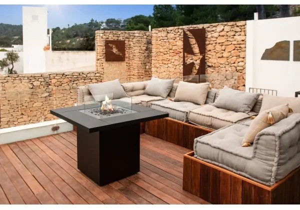 Șemineu de exterior pe gaz Planika Square Table GAS 79,7x90 cm 10kW